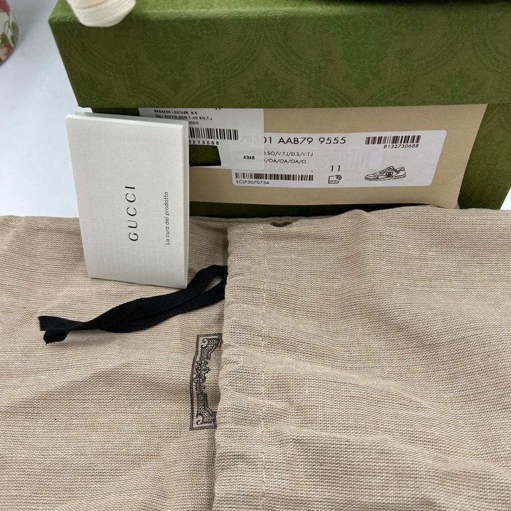 Men's Gucci Mac 80 low top leather  sneakers size 11 fits 11.5 US made in Italy - Picture 6 of 13